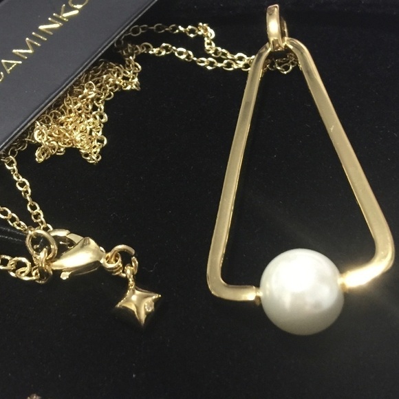 💝DAINTY GOLD JEWELRY PEARL NECKLACE JA2B